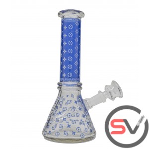 DESIGNER MINI BEAKER 8inch - BLUE (GLOW IN DARK)